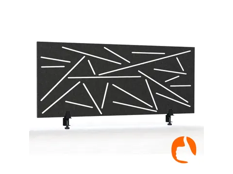 Akoestisch Bureaupaneel met patroon uitsnede 60x160cm Zwart