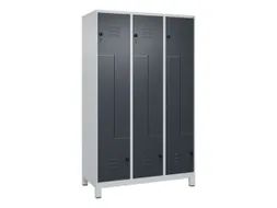 Z-garderobekast,HxBxD 1950x1200x500mm,vak B 200/400mm,draaigrendel