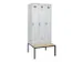 locker met bank,voor scheiding van kleding,HxBxD 2120x900x815mm,3vak