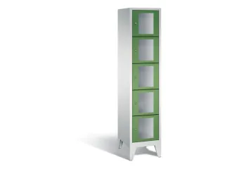 Lockerkast 1850x420x500mm 1x5 vakken Cilinderslot Poten, RAL6011 - 2