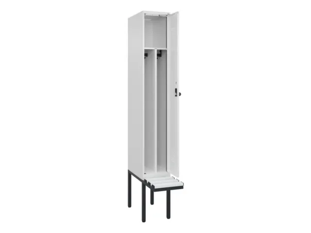 locker met bank,voor scheiding van kleding,HxBxD 2120x300x815mm,1vak
