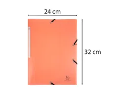 Elastomap 3kl PP A4 Chrom Pastel Koraal