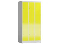 Lockerkast 1800x870x500mm 3x3 vakken cilinderslot, sokkel, RAL1018