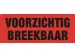Waarschuwingsetiket voorzichtig breekbaar 130mmx50mm 500st