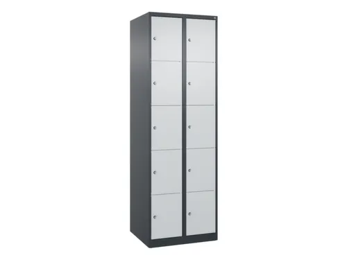 lockerkast,HxBxD 1850x600x500mm,2x5vakken,vak B 300mm,cil.-slot