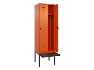 locker met bank,voor scheiding van kleding,HxBxD 2120x600x815mm,2vak - 1