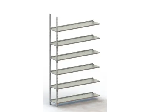 Schroefstelling Aanbouwveld Ral7035 1850x1252x304mm 6legborden 75kg