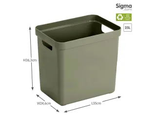 Sigma Home opbergbox 25L donkergroen - 35x24,6x36,3cm - 2