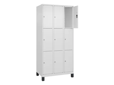 lockerkast,HxBxD 1950x900x500mm,3x3vakken,vak B 300mm,cil.-slot,voeten