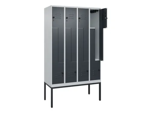 Z-garderobekast,HxBxD 2120x1200x500mm,vak B 150/300mm,draaigrendel
