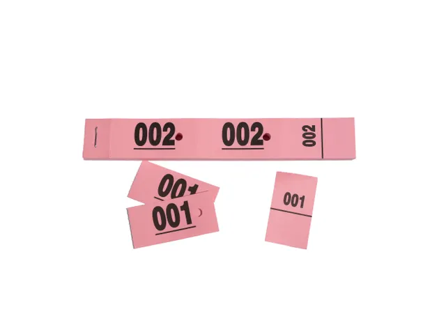 Garderobeblok 50 tickets 20x3 roze