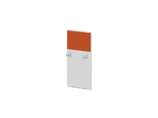baliepaneel,v. bureau,aanbouw links,B 600mm,Bl-wit,BN3012-oranje - 1
