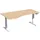 In hoogte verstelbaar bureau in vrije vorm,HxBxD 630-1280x1800x1000mm