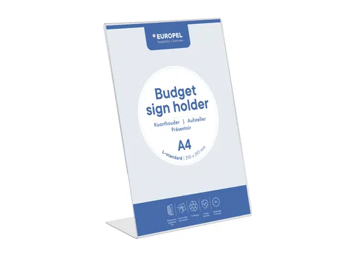 Europel Kaarthouder Budget L-standaard A4 1,5 mm Staand