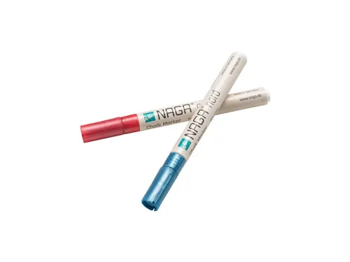 Krijtmarker 2mm Naga set a 2 st metallic blauw/rood
