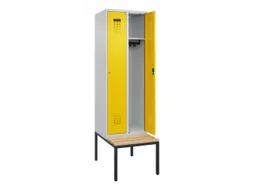 locker met bank,HxBxD 2120x600x815mm,2vak,vak B 300mm,cilinderslot
