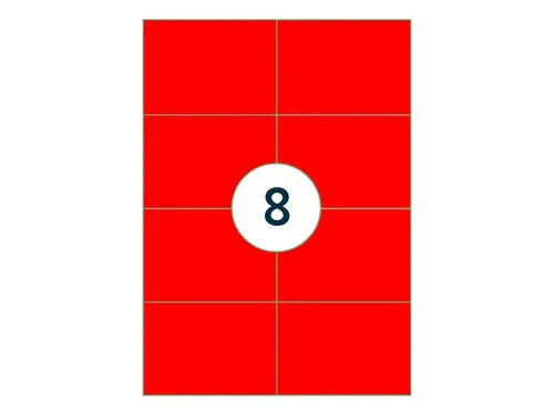 Gekleurde Etiketten 105x74mm Fluor Rood 42320