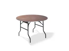 klaptafel,HxØ 760x1520mm,rond,4voeten zwart,blad Multiplex natuur