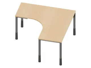 In hoogte verstelbaar bureau in vrije vorm,NE-esdoorn - 2