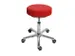 Draaikruk met Wielen 460-590mm Zitting Kunstleer Rood Aluminium