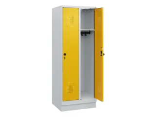 schoollocker,HxBxD 1630x600x500mm,2vak,vak B 300mm,draaigrendel,sokkel - 1