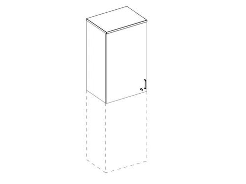 opzetkast v. kast met openslaande deuren CC-zwart 1070x600x445mm