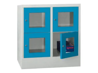 lockerkast,HxBxD 855x800x500mm,2x2vakken,RAL7035,front RAL5012 - 2
