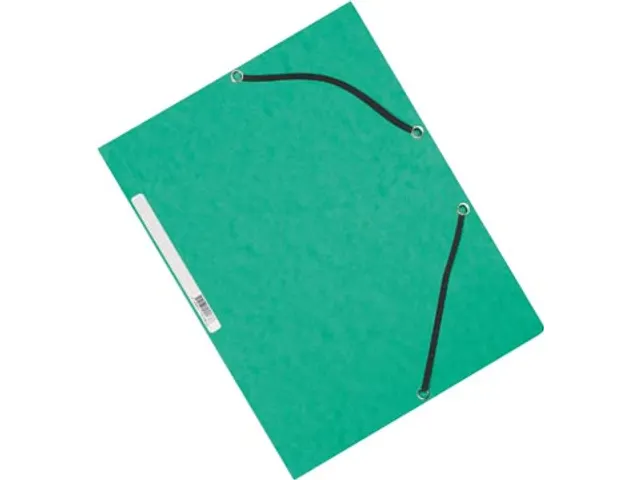 Elastomap A4 Met 3 Kleppen Karton Groen Voor 200 Vel Pak 10 Stuks