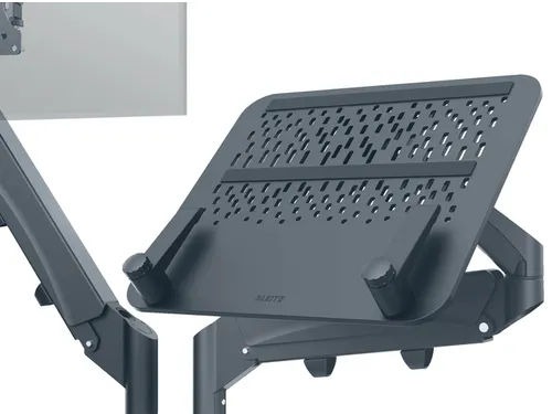Monitor- en laptoparm Leitz Ergo ruimtebesparend dubbel donkergrijs