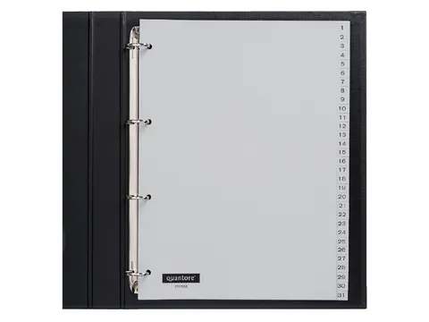 Tabbladen Quantore A4 4-Gaats 1-31 Genummerd Grijs Pp
