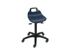 Draaibare Kruk 520-710mm Zitting Pu Blauw Wielen Met Helling Gasveer