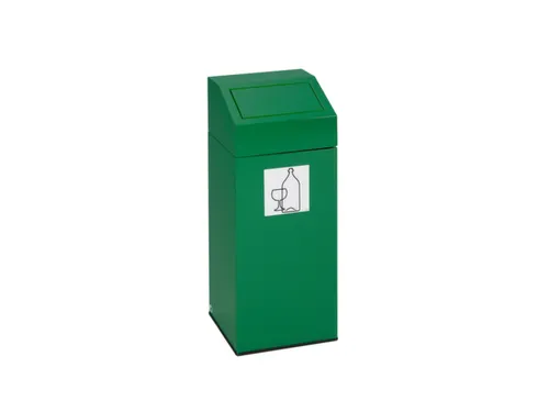 Afvalverzamelaar 45 liter 790x320x320mm sticker groen glas RAL6001