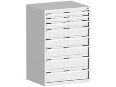 ladekast 1200x800x650mm 8laden zware lasten RAL7035 front RAL7035