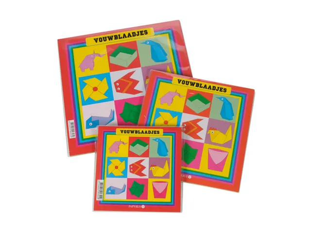 Vouwblaadjes vierkant 16x16cm 65gram assorti 90 vel