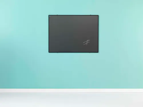 Krijtbord 90x180cm Grijs Emaille Softline 8mm Zwart profiel