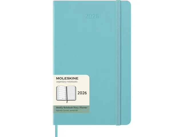 Agenda 2026 Moleskine Weekly Planner 7dag/1pagina Large Aquamarine