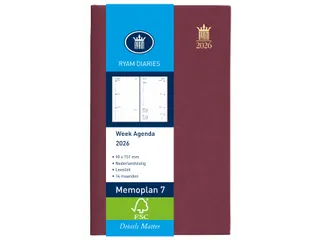 Agenda 2027 Ryam Memoplan 7 Mundior 7dagen/2pagina's bordeaux - 1
