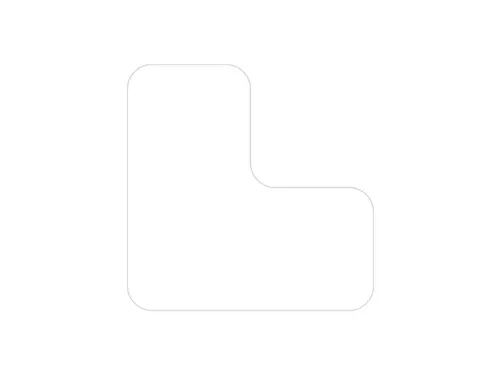 plaksymbool,L-vorm,markering HxB 100x100mm,PVC,wit