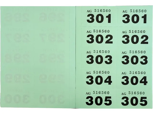 Genummerde Loterij- En Garderobetickets 1-1000