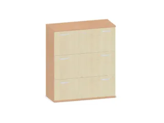 hangmappenkast 1150x1000x430mm 3hangmappenframes beuken + Esdoorn - 1