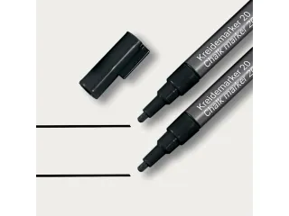 Krijtstift Sigel zwart set 2stuks ronde punt 1-2 mm - 2