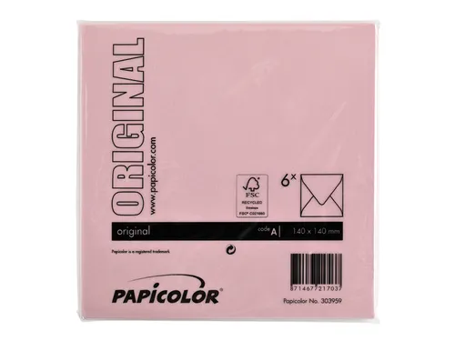 Envelop Papicolor 140x140mm Babyroze Gegomd