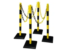 set kettingstaanders,4staanders,12,5m ketting,HxØ 900x50mm