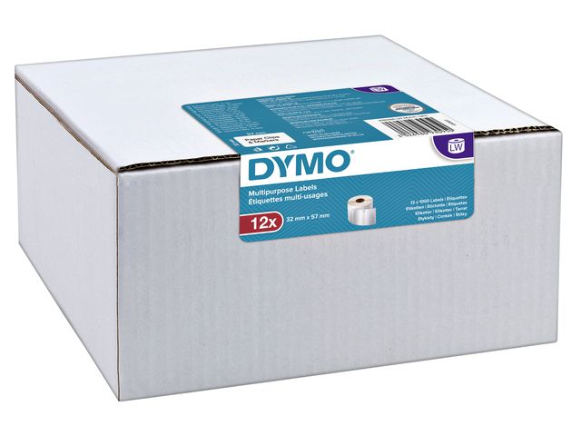 Etiket Dymo 11354 labelwriter 32x57mm adreslabel verwijderbaar 12000st