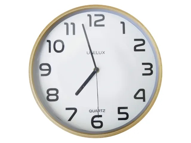 Wandklok Unilux Baltic Ø30,5cm hout/wit cijferaanduiding