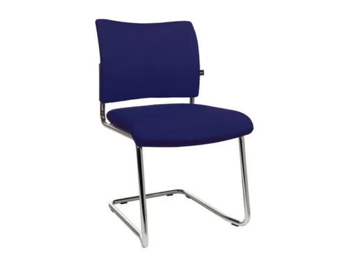 Bezoekersstoel Donkerblauw Stof Zitting 450x480x450mm Sledeframe