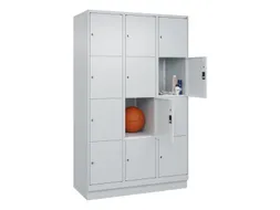 lockerkast,HxBxD 1950x1200x500mm,3x4vakken,vak B 400mm,cil.-slot
