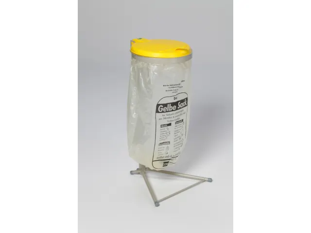 Support Sacs De Tri Sélectif 120L Simple Support Fixe Couvercle Jaune