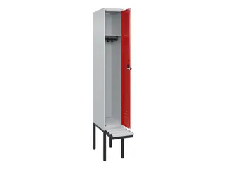 locker met bank,HxBxD 2120x300x815mm,1vak,vak B 300mm,draaigrendel - 2