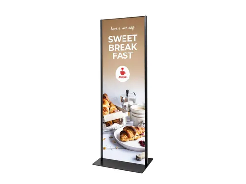 Totem Paneel+ Dubbelzijdige Display 594x1682mm (2xA1) Zwart frame